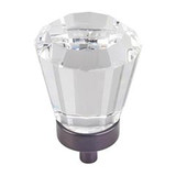Hardware Resources 1-1/4" Diameter Glass Tapered Cabinet Knob - Screws Included - Brushed Oil Rubbed Bronze - G150L-DBAC