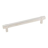 Hardware Resources 293-160NI 7-9/16" Overall Length Square Bar Pull - 160 mm center-to-center Holes - Screws Included - Polished Nickel