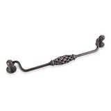 Hardware Resources 749-224DBAC 9-3/4" Overall Length Birdcage Cabinet Pull with Backplates - 224 mm center-to-center Holes - Screws Included - Brushed Oil Rubbed Bronze