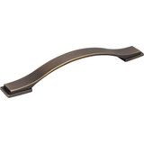Hardware Resources 8-1/16" Overall Length Strap Cabinet Pull - 160 mm center-to-center Holes - Screws Included - Antique Brushed Satin Brass - 80152-160ABSB