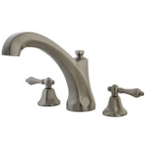 Kingston Brass Two Lever Handle Roman Tub Filler Faucet - Brushed Nickel - KS4328AL