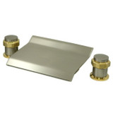 Kingston Brass Two Handle Waterfall Roman Tub Filler Faucet - Satin Nickel/Polished Brass KS2249MR