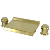Kingston Brass Two Handle Waterfall Roman Tub Filler Faucet - Polished Brass - KS2242AR