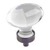 Hardware Resources 1-5/8" Overall Length Glass Football Cabinet Knob - Screws Included - Brushed Oil Rubbed Bronze - G110L-DBAC