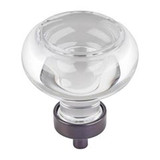 Hardware Resources 1-3/4" Diameter Glass Button Cabinet Knob - Screws Included - Brushed Oil Rubbed Bronze - G120L-DBAC