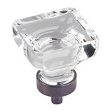 Hardware Resources 1-3/8" Overall Length Glass Square Cabinet Knob - Screws Included - Brushed Oil Rubbed Bronze - G140L-DBAC