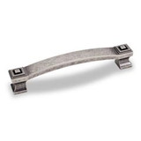 Hardware Resources 585-128DP 5-13/16" Overall Length Square Cabinet Pull - Screws Included - 128 mm center-to-center Holes - Distressed Pewter