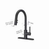 Pfister LG529-ESAB Stellen with React Single Handle Kitchen Pull-Down - Matte Black