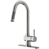 Vigo VG02008STK1 Gramercy Pull-Down Kitchen Faucet With Deck Plate In Stainless Steel