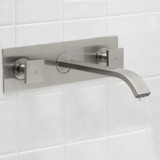 Vigo VG05002BN Titus Two Handle Wall Mount Bathroom Faucet In Brushed Nickel