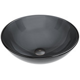 Vigo Sheer Black Glass Vessel Bathroom Sink - 16 1/2 inch
