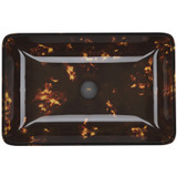 Vigo VG07044 Rectangular Brown And Gold Fusion Glass Vessel Bathroom Sink