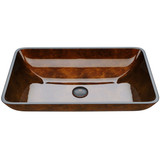 Vigo 22 1/2" Rectangular Russet Glass Vessel Bathroom Sink