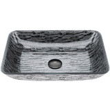 Vigo Rectangular Titanium Glass Vessel Bathroom Sink - 18 1/8 inch