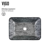 Vigo Rectangular Titanium Glass Vessel Bathroom Sink - 18 1/8 inch