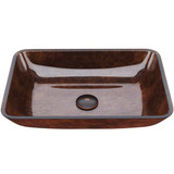 Vigo 18" Rectangular Russet Glass Vessel Bathroom Sink