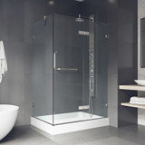 Vigo 32 in. L x 40 in. W x 79 in. H Monteray Frameless Shower Enclosure With Right Drain Base and with Chrome Hardware