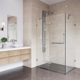 Vigo 30 in. L x 46 in. W x 73 in. H Monteray Frameless Shower Enclosure with Chrome Hardware