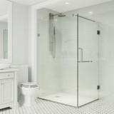 Vigo 46 in. L x 34 in. W x 73 in. H Pacifica Frameless Shower Enclosure with Brushed Nickel Hardware