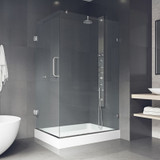 Vigo 36 in. L x 48 in. W x 79 in. H Pacifica Frameless Shower Enclosure With Left Sided Opening And Base and with Chrome Hardware