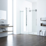 Vigo 56-60 in. W x 74 in. H Elan Adjustable Frameless Sliding Shower Door with Chrome Hardware