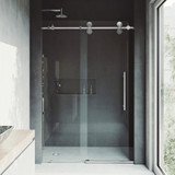Vigo 68-72 in. W x 74 in. H Elan Adjustable Frameless Sliding Shower Door with Chrome Hardware