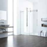 Vigo 56-60 in. W x 74 in. H Elan Adjustable Frameless Sliding Shower Door with stainless steel Hardware