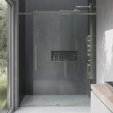 Vigo 56-60 in. W x 74 in. H Luca Adjustable Frameless Sliding Shower Door with stainless steel Hardware