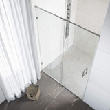 Vigo 60-62 in. W x 73 in. H Ryland Adjustable Frameless Sliding Shower Door with Chrome Hardware