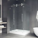 Vigo 36 in. L x 48 in. W x 79 in. H Winslow Frameless Sliding Door Shower Enclosure With Left Drain Base and with Chrome Hardware