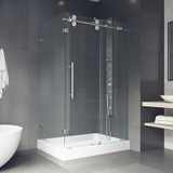 Vigo 36 in. L x 48 in. W x 79 in. H Winslow Frameless Sliding Door Shower Enclosure With Right Drain Base and with Stainless Steel Hardware