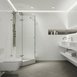 Vigo 40 in. L x 40 in. W x 79 in. H Verona Frameless Neo-Angle Shower Enclosure With Base and with Brushed Nickel Hardware