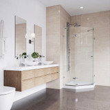 Vigo 36 in. L x 36 in. W x 77 in. H Verona Frameless Neo-Angle Shower Enclosure With Low-Profile Base and with Chrome Hardware