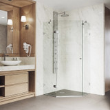 Vigo VG6061CHCL42 Verona Frameless Neo-Angle Shower Enclosure with Chrome Hardware