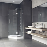 Vigo 38 in. L x 38 in. W x 79 in. H Piedmont Frameless Neo-Angle Shower Enclosure With Base and with Chrome Hardware