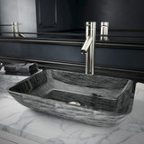 Vigo VGT1902 Rectangular Titanium Glass Vessel Bathroom Sink Set With Dior Vessel Faucet In Brushed Nickel - 18 1/8 inch
