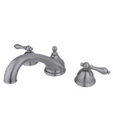Kingston Brass Two Handle Roman Tub Filler Faucet - Brushed Nickel KS3358AL
