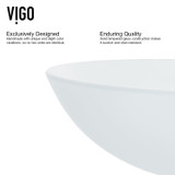 Vigo VGT263 White Frost Glass Vessel Bathroom Sink Set With Dior Vessel Faucet In Chrome