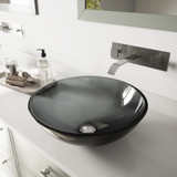 Vigo White Frost Glass Vessel Bathroom Sink Set With Dior Vessel Faucet In Chrome - 16 1/2 inch