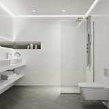 Vigo Zenith 34x74 Frameless Fixed Glass Shower Screen In Chrome