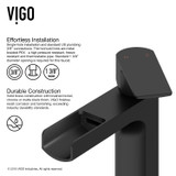 Vigo Amada Single Handle Vessel Bathroom Faucet In Matte Black