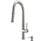 Vigo VG02029STK2 Greenwich Pull-Down Spray Kitchen Faucet With Soap Dispenser In Stainless Steel