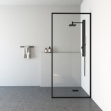 Vigo VG6077MBCL3474 Meridian 34" X 74" Fixed Glass Shower Screen