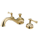 Kingston Brass Two Handle Roman Tub Filler Faucet - Polished Brass KS3332BL