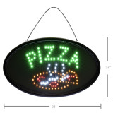 Alpine  ALP497-07 LED Pizza Sign, Oval, 23 x 14 - Black