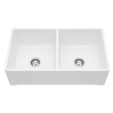 Vigo VGRA3318BLSL 33" Casement Front Matte Stone Double Bowl Farmhouse Kitchen Sink