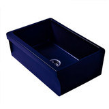 Whitehaus WHQ5530-BLUE Glencove Fireclay 30" Reversible Sink with Elegant Beveled Apron Front on one side Decorative 2" Lip Plain on Opposite Side