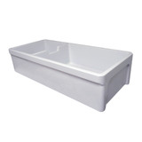 Whitehaus WHQDB5542-WHITE Glencove Fireclay 42" Large Double Bowl Reversible Sink with Elegant Beveled Apron Front on One Side and Decorative Lip on the Opposite Side