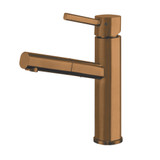 Whitehaus WHS1394-PSK-CO Waterhaus Stainless Steel, Single Hole, Single Lever Kitchen Faucet with Pull-out Spray Head - Copper
