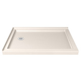 DreamLine SlimLine 36 in. D x 54 in. W x 2 3/4 in. H Left Drain Double Threshold Shower Base in Biscuit